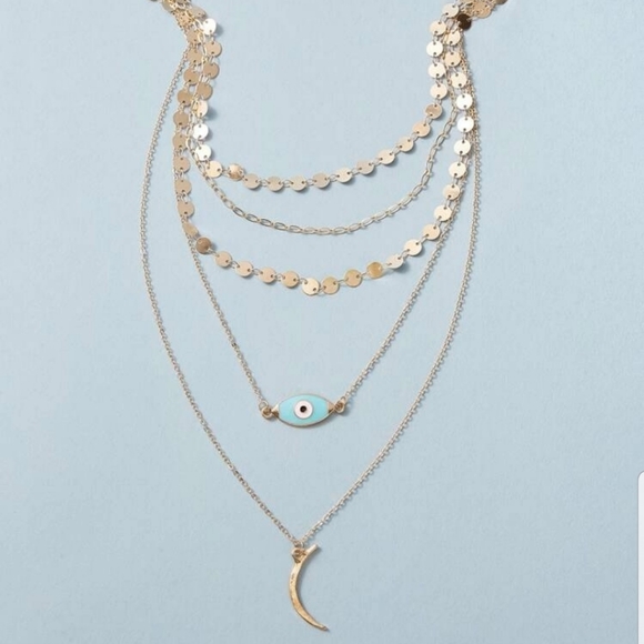 *Dharma* Layered Moon and Eye Necklace - Picture 3 of 3